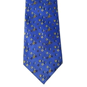 CLUB ROOM Blue Flower Tie 100% Silk‎